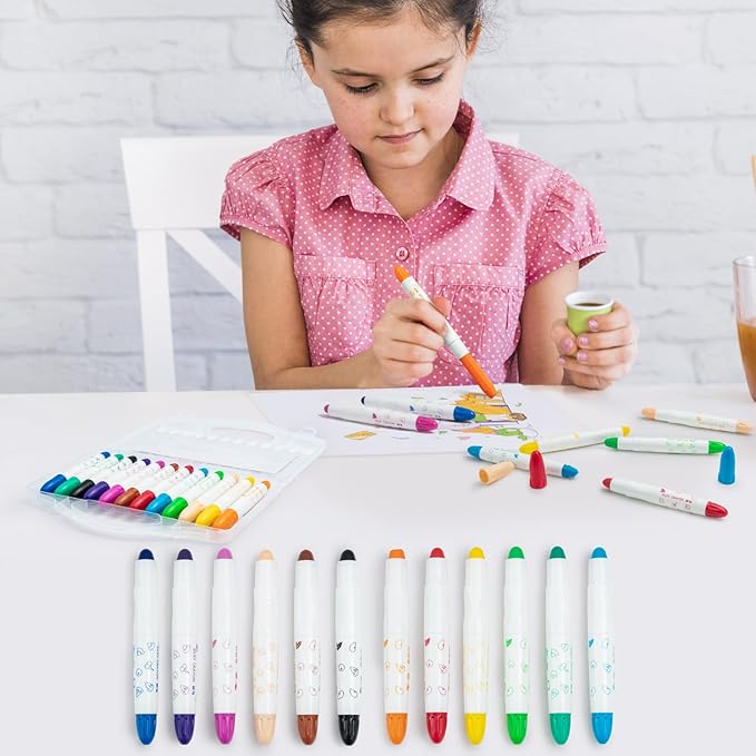 M&G 24 Colors Upgraded Food-grade Paint Sticks, Tempera paint sticks for artists, Washable paint, Non- Toxic, Super Quick Drying-Stocking Stuffers, Christmas Gift Idea for artists