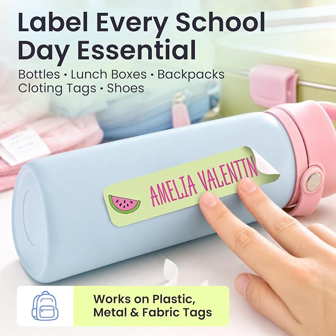 Label Daddy Personalized Name Labels for School, Watermelon Design | Waterproof Name Tags for Kids, Washable Custom Daycare Labels, Clothes, Lunchboxes, Water Bottles and More, 128 Ct & 256 Ct
