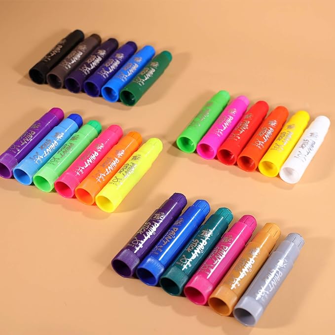 TBC The Best Crafts Paint Sticks,24 Classic Colors, Washable, Non-toxic, Tempera Paint Sticks for Kids and Students