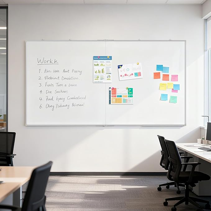 72" x 40" Large White Board, Magnetic Double-Sided Whiteboad Dry Erase, Portable Wall Hanging Whiteboards for Home, School, Office