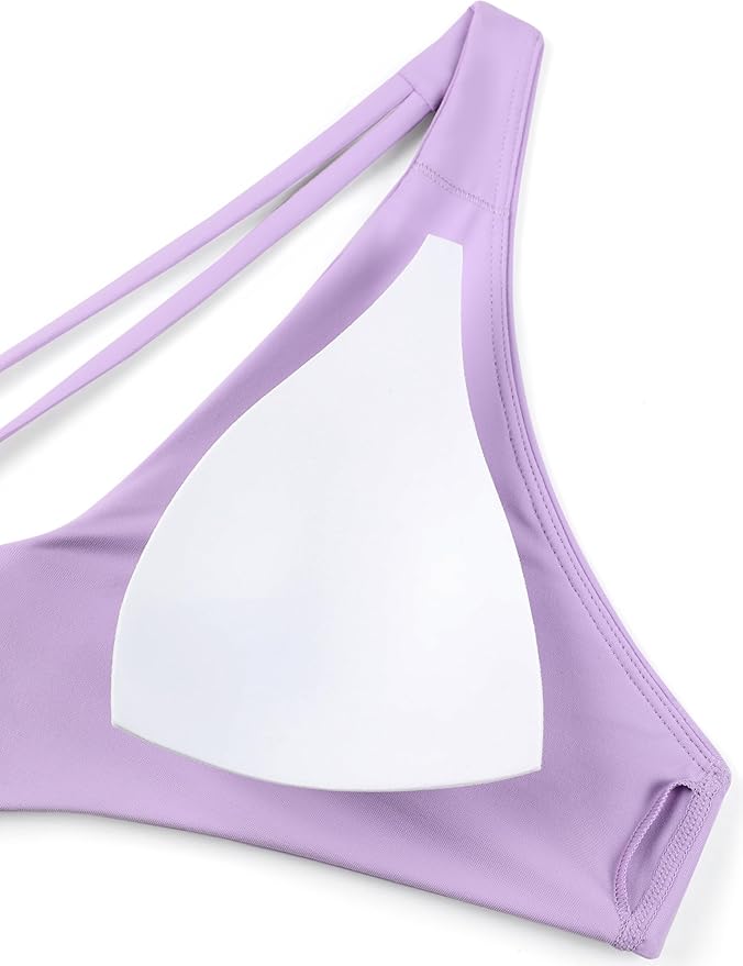 CRZ YOGA Twist Front Bikini Tops for Women - Padded V Neck Criss Cross Back Triangle Sexy Swim Bathing Suit