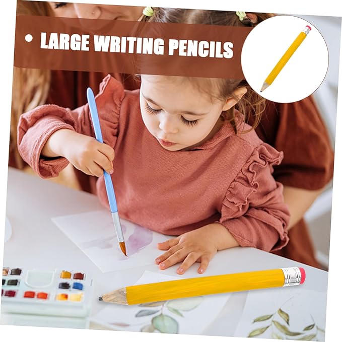 Operitacx Funny Jumbo Pencil for School and Crafts Portable Giant Writing Pencil for Boys and Girls Stationery Art Projects and Party Decorations