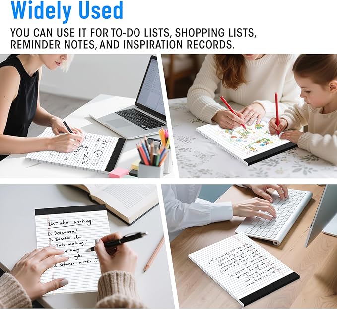 12pcs Legal Pads 8.5 x 11, Notepads 8.5 x 11 College Ruled Notebook, Writing Pads of Paper,White Note Pads, Memo Pad Papers Perforate Legal Notepads Narrow Ruled Line,30 Sheets/Pack