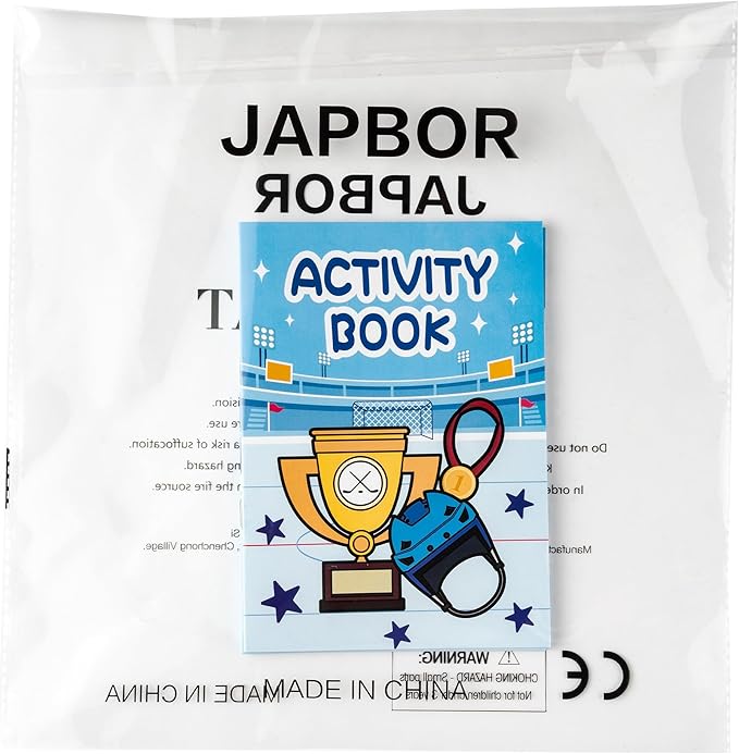 JAPBOR Ice Hockey Activity Coloring Book - 24PCS Mini Hockey Themed Activities Color Books Bulk for Kids Party Favors, Sport Small Colouring Pages for Birthday Gifts Classroom Drawing Painting Game