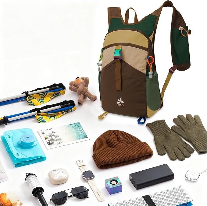 15L Small Hiking Backpack Travel Daypack Colorful Lightweight Packable Foldable Casual Backpack for Women Men