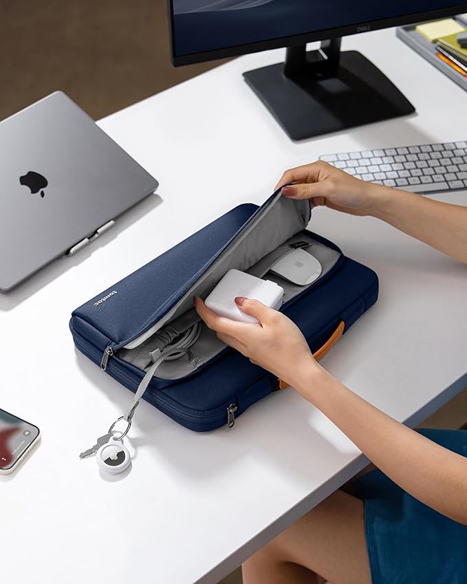 tomtoc 360 Protective Laptop Carrying Case compatible with 14-inch MacBook Pro M5/M4/M3/M2/M1 Pro/Max A3434 A3112 A3401 A3185 2025-2021, 12.9-13 Inch iPad Pro/Air, Water-Resistant Accessory Sleeve Bag