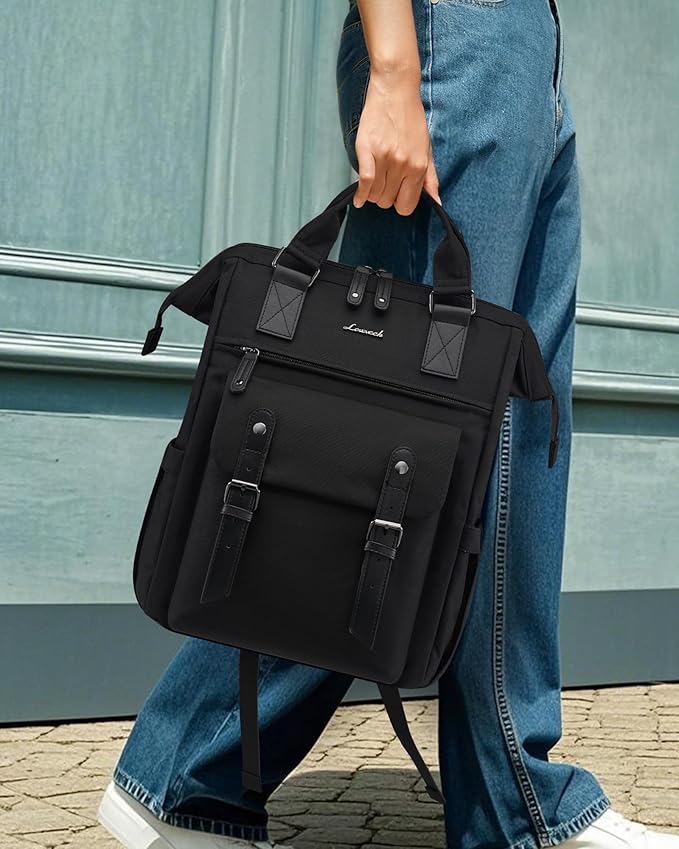 LOVEVOOK Laptop Backpack for Women with Giant Tumbler Holder Pocket,15.6 inch Waterproof Travel Backpack Purse Computer Laptop Bag