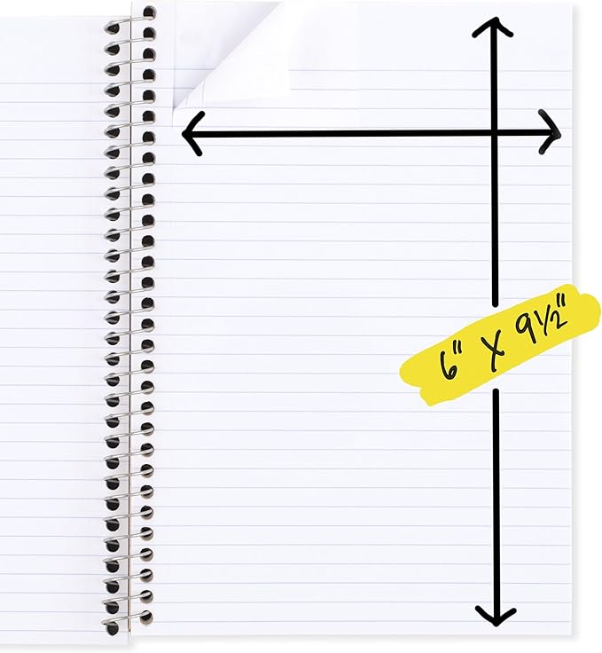 Five Star Spiral Notebook, 2 Subject, College Ruled Paper, 6" x 9-1/2", 80 Sheets, Fights Ink Bleed, Water Resistant Cover, Gray (840029AA3-ECM)