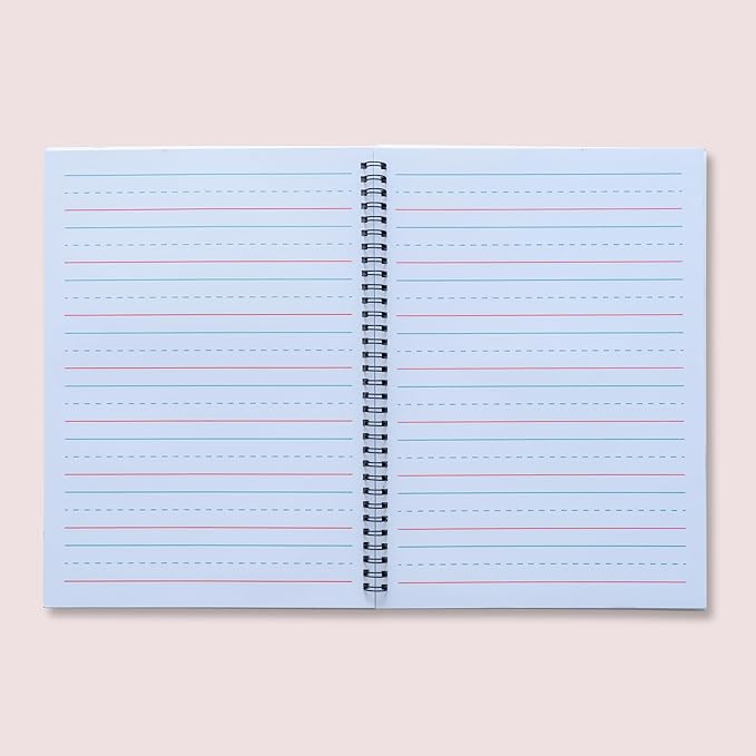 A4 Lined Handwriting Practice Notebook for Kids – Dotted Midline, Spiral Bind, Pre-K, Kindergarten, 100 Thick Pages (1, Yellow Owl)