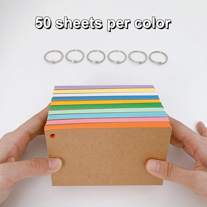 Lined Indexes Cards Flashcards Presentation Studying Note Blanks Revisions for Home and School Lined Indexes with Binding Rings
