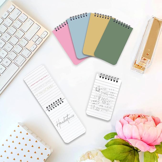 KTOJOY 8 Pack Small Pocket Notebook Small 3x5 Spiral Notepads With Lined Pages, Small Top Spiral Notebook Little Mini Memo Steno Note Pads for Outdoor Home Office College School