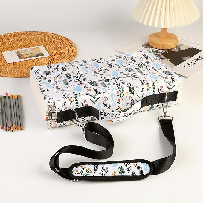 Portable Colored 384 Slots Pencil case Organizer with Printing Pattern for Watercolor Pens or Markers, Pencil Case Organizer for Artist