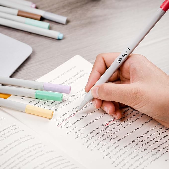 Mr. Pen- Fineliner Pastel Pens, 12 Pack, Pastel Colors, No Bleed Fine Point Pen, No Smudge Fine Tip Markers, Bible / Journal Pens, Drawing / Note Taking Pen