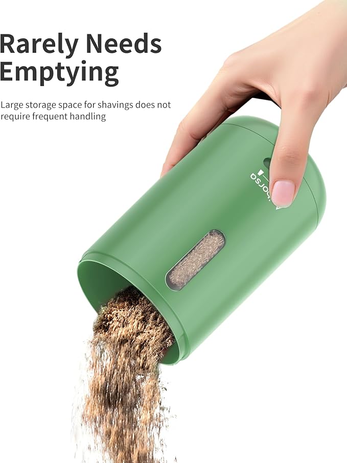 Rechargeable Electric Pencil Sharpener, Auto in & Out, Green