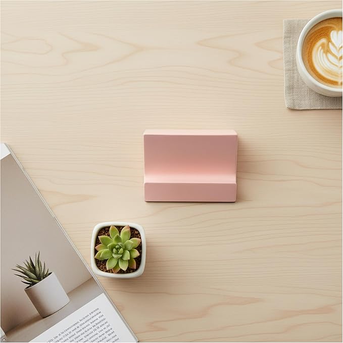 Concrete phone stand, desktop phone stand,multifunctional stand, compatible with iPhone 16/15/14/13/12 smartphones (Pink)