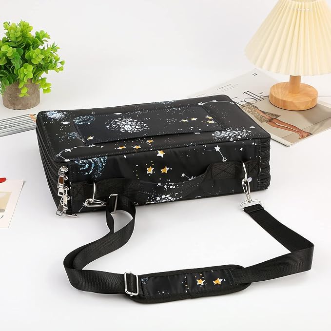 600-Slot Colored Pencil Case, 5-Layer Zipper with Shoulder strap and Handle | Organizer Bag for Pencil Storage Case for Artist Painter Office Sketch Travel Supplies