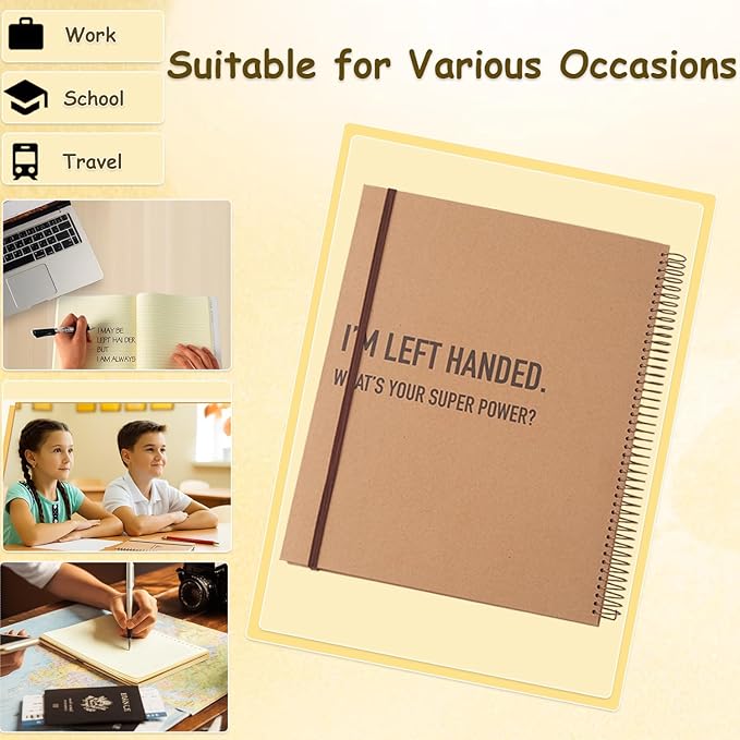 Urby Left Handed Notebooks College Ruled, 160 Pages 1 Subject, Hard Cover, Size 11" X 9", Ideal Gifts For Left Handed People. (Premium Paper 1 Pack)
