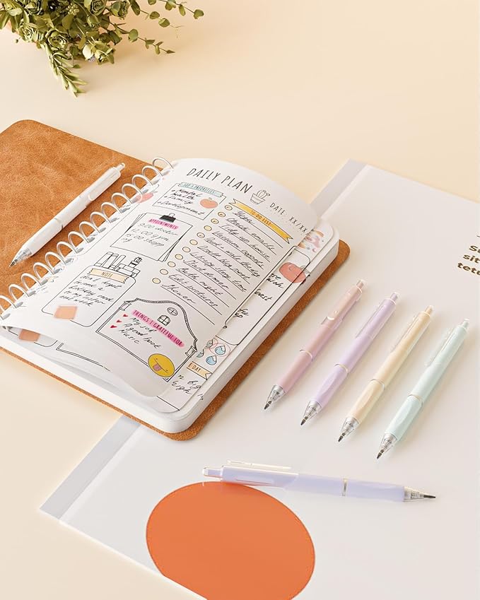 Gel Pens, 12 Pcs 0.7mm Quick Dry Black Ink Pen, Cute Ergonomics Fine Point Smooth Writing Pens, Back to School Office Supplies Fun Aesthetic Pen Gifts for Girl Student Women