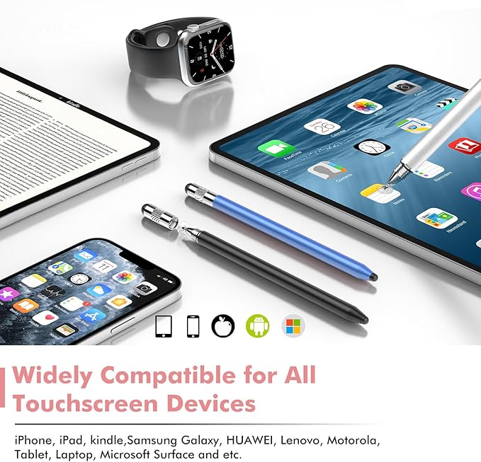 Stylus Pen for Touchscreen, 3-in-1 Rubber Disc Stylus, High Sensitivity and Precision, Universal Stylus Pen Compatible for Ipad,iPhone Android Kindle All Capacitive Tablets