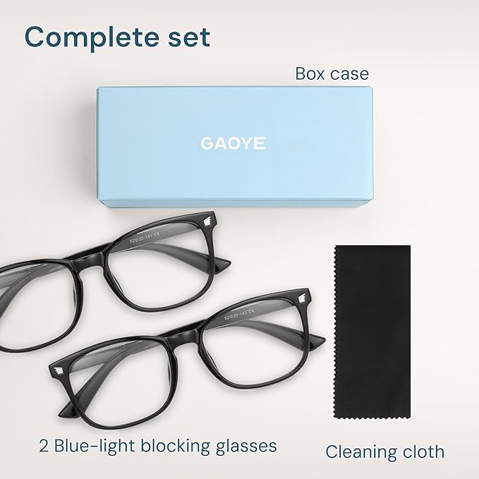 Gaoye Eyewear Frames for Men - Blue Light Blocking Square Glasses, Anti UV Ray Computer Gaming, Blue Blockers for Women