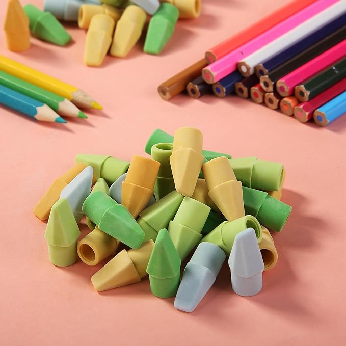Mr. Pen- Pencil Erasers Toppers, 500 Pack, Colorful, Latex Free, No Smudge, Mr Pen Erasers for Pencils