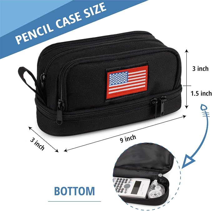 Tactical 4 Compartments Pencil Case for Boy, Large Pen Pouch Bag for School | Tactical Large Capacity Pen Box, 900D Farbic Tool Bag for School College Office Marker Organizer for Boy Kid Men Adult Teen