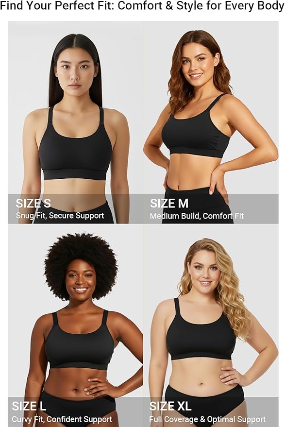 Tempt Me Women Sports Bra Bikini Tops Scoop Neck Bathing Suits Top Padded Swim Crop Tops Only