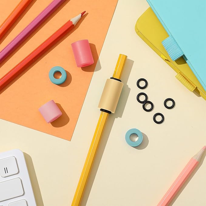 20 Pcs Pencil Weights Handwriting Aid 0.7/0.5/0.35/0.2 oz Adjustable Weights for Kid, or Special Need Improve Penmanship for Autism, Quivers, or Fine Motor Skill Disability(Warm Color)