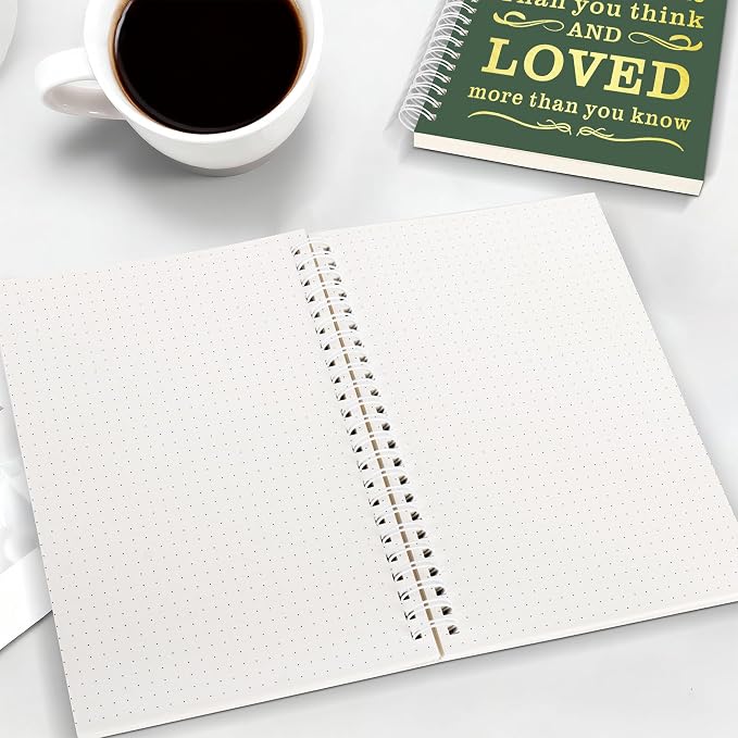 JOHSBYD 2Pcs Spiral Dotted Notebook,Inspirational Gifts A5 Dot Grid