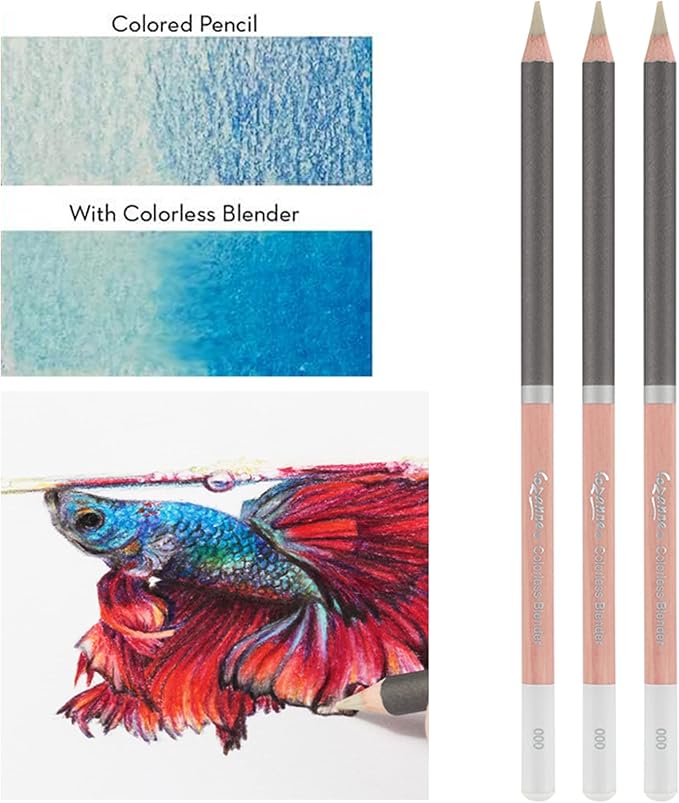 Cezanne Premium Colored Pencil Set with 6pk Colorless Blenders - Soft Wax Core Colored Pencils for Drawing, Blending, Coloring, Professional Artists & More! - 24-Count