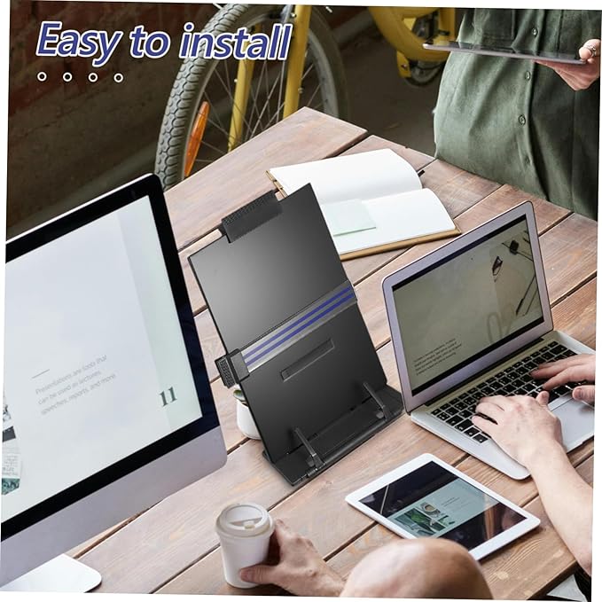 DOITOOL Adjustable Desktop Document Holder Stand for Reading and Typing Iron and Plastic Copy Holder with Clip Ergonomic Book Stand for Students and Office Use Compact Design for Books and