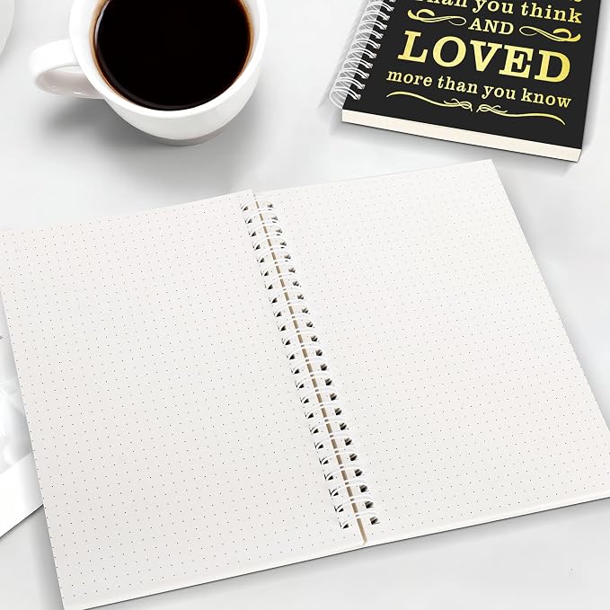 JOHSBYD 2Pcs Spiral Dotted Notebook,Inspirational Gifts A5 Dot Grid