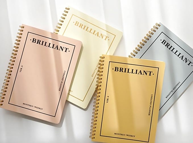 PAPERIAN Brilliant Monthly & Weekly Planner - Wirebound Undated Monthly &Weekly Planner Book Scheduler Diary (Shell Pink)