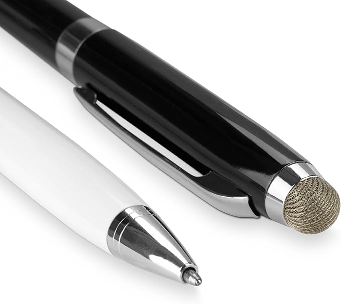 BoxWave Stylus Pen Compatible with Boogie Board Blackboard Smart Scan Reusable Notebook - EverTouch Meritus Capacitive Styra, Capacitive Stylus with Rollerball Pen - Jet Black