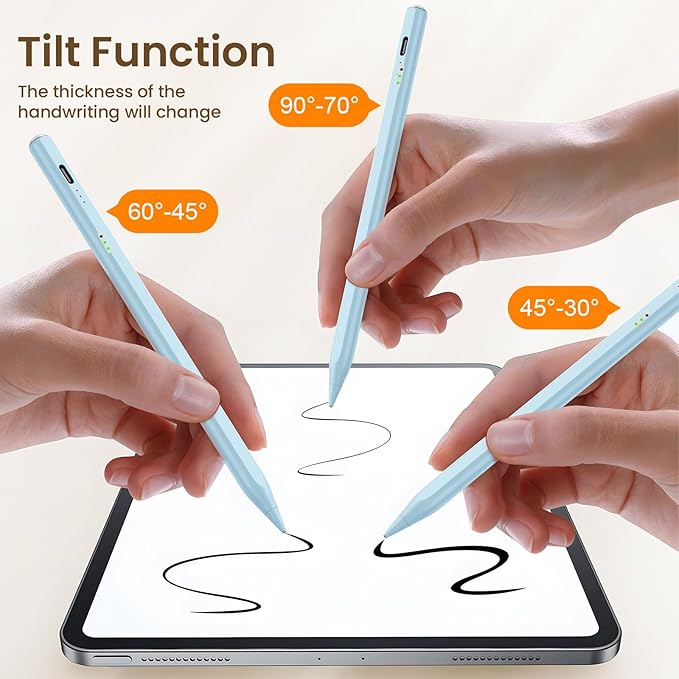 Hastraith Stylus Pen for iPad(2018-2026)-13 Mins Fast Charge with Tilt Sensitivity & Palm Rejection for iPad 11/10/9/8/7/6th Gen, Air 5/4/3/M4/M3/M2, Pro 13"/12.9"/11"/M4, Mini 7/6/5th, Blue
