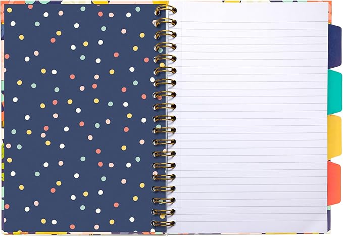 Pukka Pad, Carpe Diem 5-Subject Double Spiral Bound Notebook 12-Pack with Repositionable Dividers - 200 Pages of 80GSM Paper with Perforated Edges – Floral Love, B5 10 X 7in