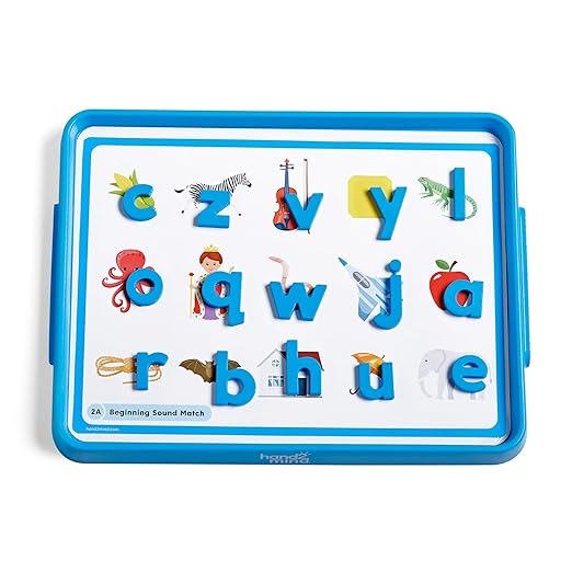 hand2mind Alphabet Word Work Small Group Set, Lowercase Magnetic Letters, Magnetic Letter Trays, Phonics Manipulatives, Phonemic Awareness Activities, Science of Reading Classroom Materials (Set of 6)