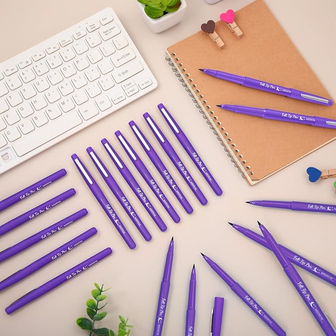 Fuyoooo 20 Pcs Felt Tip Pens 0.7mm Colored Felt Pens Marker Medium Point Journal Planner for Journaling Writing Note Taking Art Office Supplies