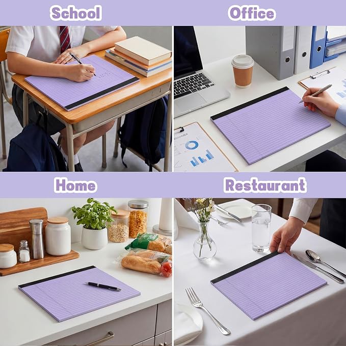 Thboxes 2 Pack Wide Legal Pads, 11 x 9.5 In Landscape Note Pads, 60 Sheets
