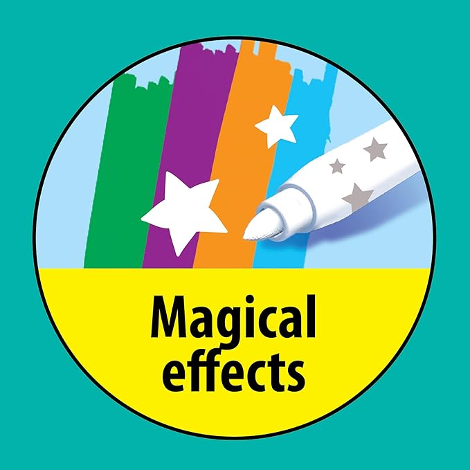 BIC Kids Coloring Magical Effects Markers, Medium Bullet Tip, Assorted Colors, 12/Pack