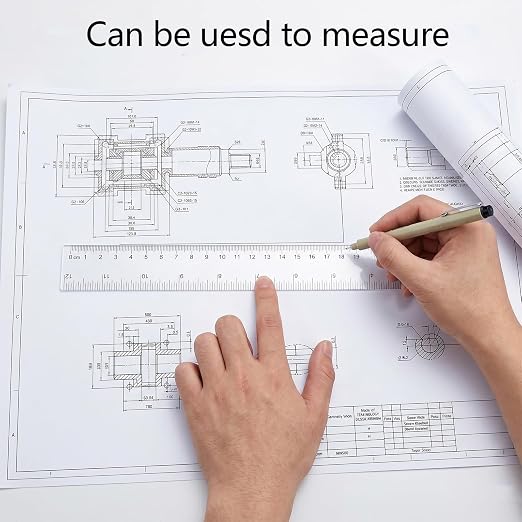 Clear Plastic Ruler, 2 Pack 12 Inch Shatterproof Ruler with Inches and Centimeters, Transparent Straight Ruler for School Classroom, Home, or Office