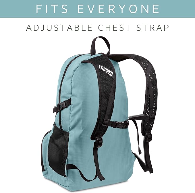 Travel Backpack- Foldable Collapsible Lightweight Backpack for Travel (Teal) 35 liters