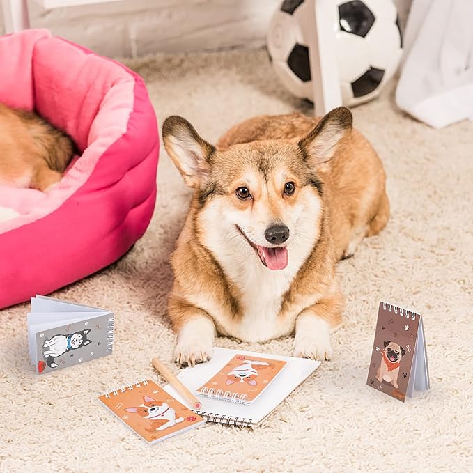 Hooqict 24 Pack Mini Dog Notepads Small Notebooks for Kids Dog Themed Party Favor Puppy Animal Spiral Pocket Notebooks Diary Memo Planner for Classroom Rewards Goody Bags Stuffers, 2.36 x 3.94 Inch