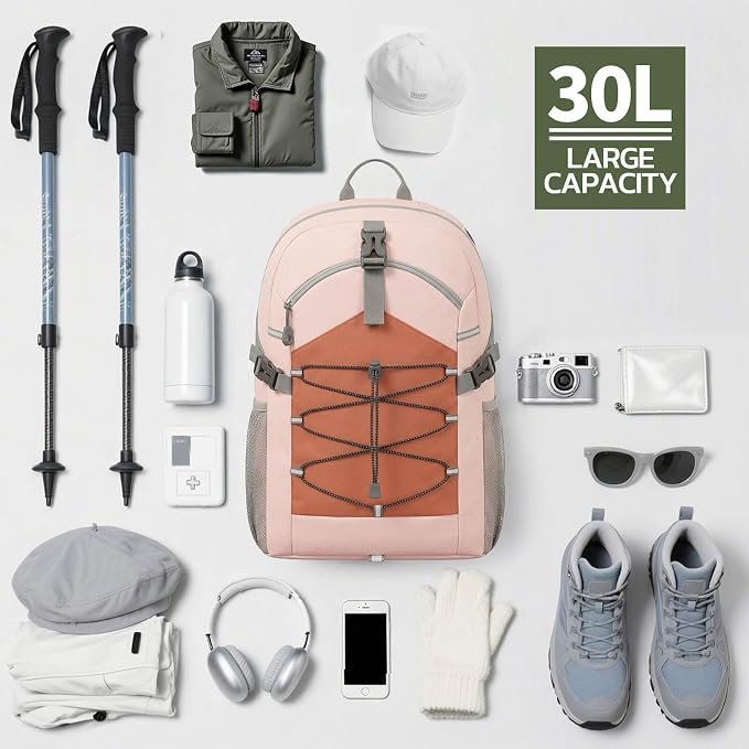 TILYMOL 30L Hiking Travel Backpack for Men Women with Hydration System | Lightweight Waterproof Outdoor Camping Backpack/Day Pack, Hiking Daypack for Hiking, Travel, Sports, Running, Biking
