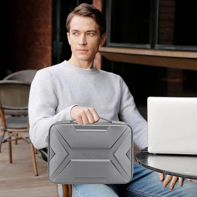 MOSISO Laptop Case 15.6 inch, 15-16 inch Laptop Sleeve Compatible with MacBook Pro 16 / Air 15, HP Acer Dell Lenovo ASUS,Artistic Geometric EVA Carrying Case Hard Shell with Handle, Gray