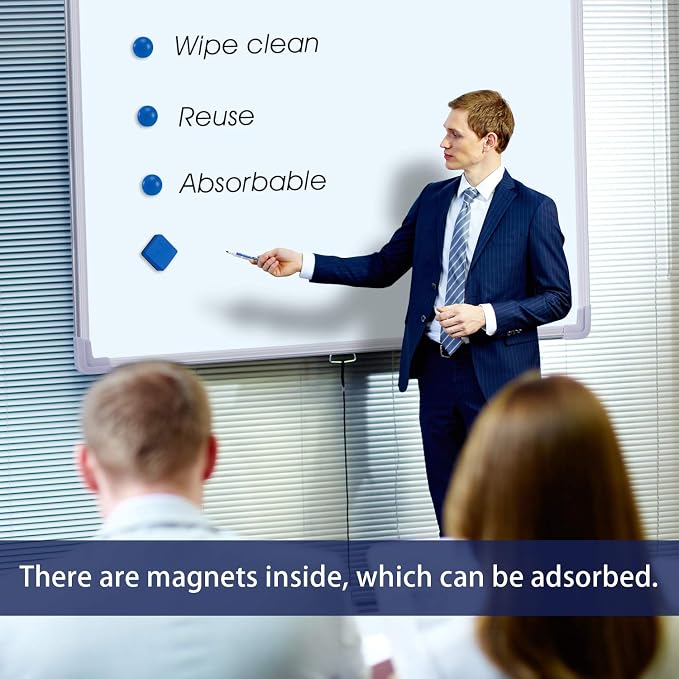 Favide 24 Pack Magnetic Whiteboard Dry Erase Erasers for Classroom School