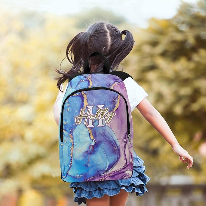 M YESCUSTOM Kids School Backpack for Boy Girls Personalized Teen Bookbag Elementary Kindergarten Custom Name School Bag Little Toddler Backpack Travel Laptop Backpack Casual Daypacks