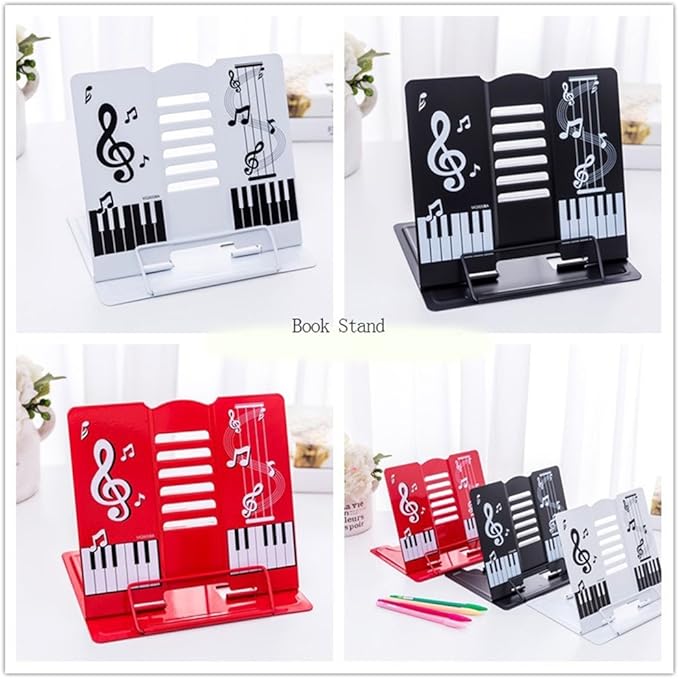 Book Stand 68 Angle Adjustable and Portable Reading Stand Tablet/Cookbook/Textbook/Sheet Music/Tablature/Painting/Book Stand Document Holder - White