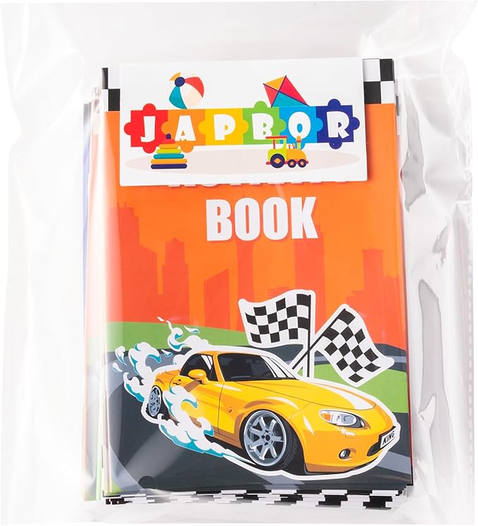 JAPBOR Race Car Coloring Books - 24PCS Mini Racing Cars Activity Color Books Bulk for Kid Party Favors, Truck Transportation Themed Small Colouring Pages for Birthday Gifts Class Drawing Painting Game