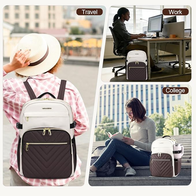 VANKEAN 15.6 Inch Laptop Backpack for Women Large Capacity | Waterproof Backpacks Stylish Travel Bags Casual Daypacks for College, Business
